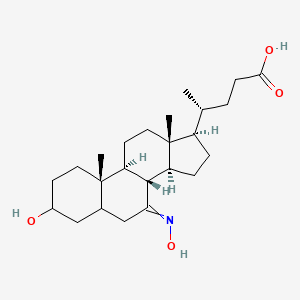 molecular formula C24H39NO4 B1198566 (4R)-4-[(8R,9S,10S,13R,14S,17R)-3-hydroxy-7-hydroxyimino-10,13-dimethyl-1,2,3,4,5,6,8,9,11,12,14,15,16,17-tetradecahydrocyclopenta[a]phenanthren-17-yl]pentanoic acid 
