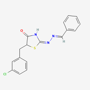 (2E)-2-[(2E)-benzylidenehydrazinylidene]-5-(3-chlorobenzyl)-1,3-thiazolidin-4-one