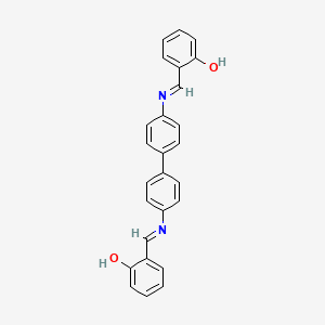 molecular formula C26H20N2O2 B11985676 2-{(E)-[(4'-{[(Z)-(2-Hydroxyphenyl)methylidene]amino}[1,1'-biphenyl]-4-YL)imino]methyl}phenol CAS No. 3172-43-8