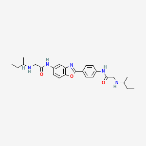 molecular formula C25H33N5O3 B1198578 2-(丁烷-2-基氨基)-N-[4-[5-[[2-(丁烷-2-基氨基)-1-氧代乙基]氨基]-1,3-苯并恶唑-2-基]苯基]乙酰胺 