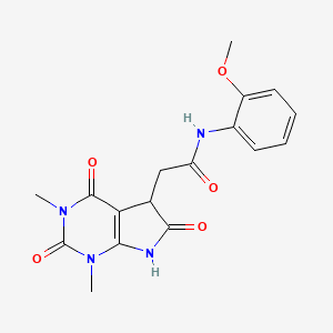 molecular formula C17H18N4O5 B1198579 2-(1,3-dimethyl-2,4,6-trioxo-5,7-dihydropyrrolo[2,3-d]pyrimidin-5-yl)-N-(2-methoxyphenyl)acetamide 