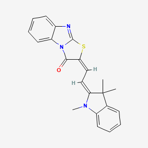 (2E)-2-[(2E)-2-(1,3,3-trimethyl-1,3-dihydro-2H-indol-2-ylidene)ethylidene][1,3]thiazolo[3,2-a]benzimidazol-3(2H)-one