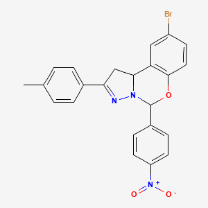 molecular formula C23H18BrN3O3 B11985813 8-BR-4-(4-Nitro-PH)-2-P-tolyl-1,9B-2H-5-oxa-3,3A-diaza-cyclopenta(A)naphthalene CAS No. 332062-09-6