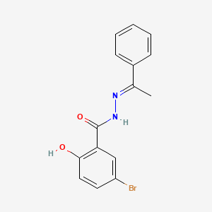 molecular formula C15H13BrN2O2 B11985825 5-Bromo-2-hydroxy-N'-(1-phenylethylidene)benzohydrazide CAS No. 92434-32-7