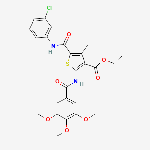 Ethyl 5-[(3-chlorophenyl)carbamoyl]-4-methyl-2-{[(3,4,5-trimethoxyphenyl)carbonyl]amino}thiophene-3-carboxylate