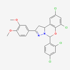 7,9-Dichloro-5-(2,4-dichlorophenyl)-2-(3,4-dimethoxyphenyl)-1,10b-dihydropyrazolo[1,5-c][1,3]benzoxazine