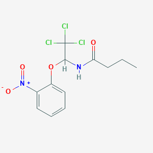 molecular formula C12H13Cl3N2O4 B11986008 N-[2,2,2-trichloro-1-(2-nitrophenoxy)ethyl]butanamide 