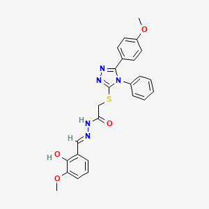 N'-[(E)-(2-hydroxy-3-methoxyphenyl)methylidene]-2-{[5-(4-methoxyphenyl)-4-phenyl-4H-1,2,4-triazol-3-yl]sulfanyl}acetohydrazide