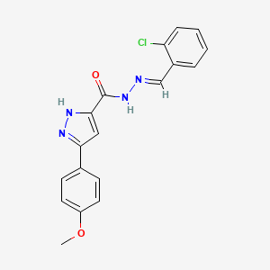 N'-(2-Chlorobenzylidene)-3-(4-methoxyphenyl)-1H-pyrazole-5-carbohydrazide