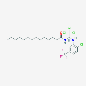 molecular formula C23H33Cl4F3N2O B11986068 N-(2,2,2-Trichloro-1-(2-chloro-5-(trifluoromethyl)anilino)ethyl)tetradecanamide 