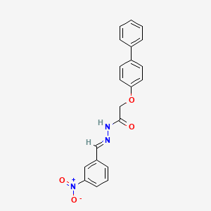 molecular formula C21H17N3O4 B11986127 2-(biphenyl-4-yloxy)-N'-[(E)-(3-nitrophenyl)methylidene]acetohydrazide 