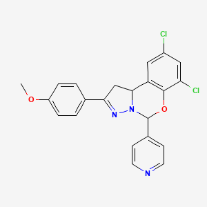 7,9-Dichloro-2-(4-methoxyphenyl)-5-(4-pyridinyl)-1,10B-dihydropyrazolo[1,5-C][1,3]benzoxazine