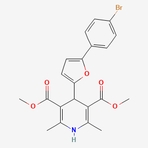 molecular formula C21H20BrNO5 B11986205 Dimethyl 4-[5-(4-bromophenyl)furan-2-yl]-2,6-dimethyl-1,4-dihydropyridine-3,5-dicarboxylate 