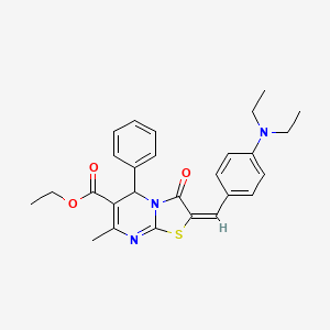 ethyl (2E)-2-[4-(diethylamino)benzylidene]-7-methyl-3-oxo-5-phenyl-2,3-dihydro-5H-[1,3]thiazolo[3,2-a]pyrimidine-6-carboxylate