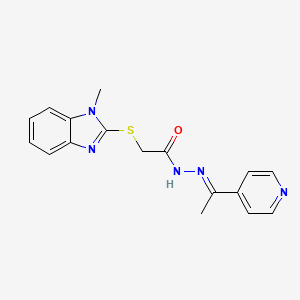 molecular formula C17H17N5OS B11986221 2-(1-methylbenzimidazol-2-yl)sulfanyl-N-[(Z)-1-pyridin-4-ylethylideneamino]acetamide CAS No. 315221-34-2