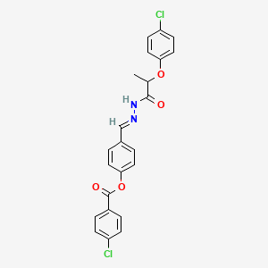 4-(2-(2-(4-Chlorophenoxy)propanoyl)carbohydrazonoyl)phenyl 4-chlorobenzoate