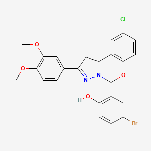 4-Bromo-2-[9-chloro-2-(3,4-dimethoxyphenyl)-1,10B-dihydropyrazolo[1,5-C][1,3]benzoxazin-5-YL]phenol