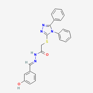 molecular formula C23H19N5O2S B11986263 2-[(4,5-diphenyl-4H-1,2,4-triazol-3-yl)sulfanyl]-N'-[(E)-(3-hydroxyphenyl)methylidene]acetohydrazide 