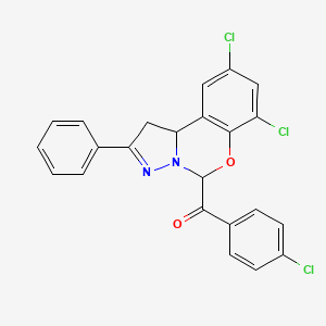 (4-Chlorophenyl)(7,9-dichloro-2-phenyl-1,10B-dihydropyrazolo[1,5-C][1,3]benzoxazin-5-YL)methanone