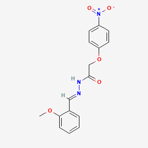 molecular formula C16H15N3O5 B11986339 N'-(2-Methoxybenzylidene)-2-(4-nitrophenoxy)acetohydrazide CAS No. 303086-08-0