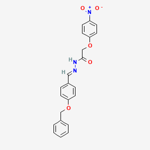 molecular formula C22H19N3O5 B11986347 N'-(4-(Benzyloxy)benzylidene)-2-(4-nitrophenoxy)acetohydrazide CAS No. 303087-78-7