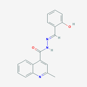 molecular formula C18H15N3O2 B11986386 N'-[(E)-(2-hydroxyphenyl)methylidene]-2-methylquinoline-4-carbohydrazide 