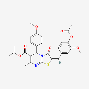 Isopropyl (2E)-2-[4-(acetyloxy)-3-methoxybenzylidene]-5-(4-methoxyphenyl)-7-methyl-3-oxo-2,3-dihydro-5H-[1,3]thiazolo[3,2-A]pyrimidine-6-carboxylate