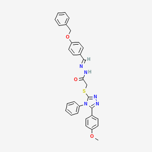 N'-{(E)-[4-(benzyloxy)phenyl]methylidene}-2-{[5-(4-methoxyphenyl)-4-phenyl-4H-1,2,4-triazol-3-yl]sulfanyl}acetohydrazide