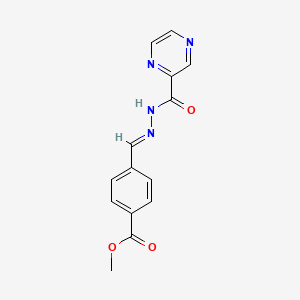 molecular formula C14H12N4O3 B11986443 methyl 4-{(E)-[(2-pyrazinylcarbonyl)hydrazono]methyl}benzoate 