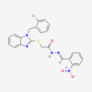 2-{[1-(2-chlorobenzyl)-1H-benzimidazol-2-yl]sulfanyl}-N'-[(E)-(2-nitrophenyl)methylidene]acetohydrazide