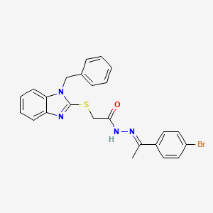 molecular formula C24H21BrN4OS B11986473 2-[(1-Benzyl-1H-benzimidazol-2-YL)sulfanyl]-N'-[(E)-1-(4-bromophenyl)ethylidene]acetohydrazide 