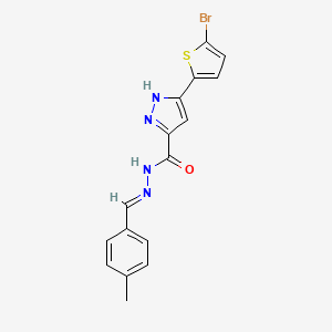 3-(5-Bromothiophen-2-yl)-N'-(4-methylbenzylidene)-1H-pyrazole-5-carbohydrazide