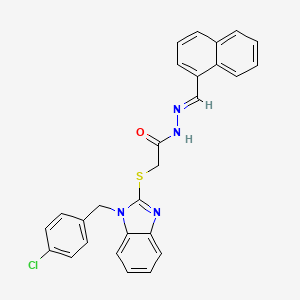 2-{[1-(4-chlorobenzyl)-1H-benzimidazol-2-yl]thio}-N'-[(E)-1-naphthylmethylidene]acetohydrazide