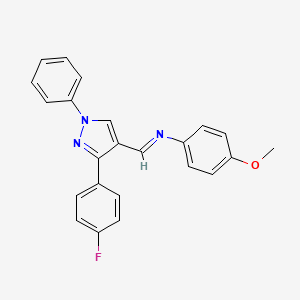 N-{(E)-[3-(4-fluorophenyl)-1-phenyl-1H-pyrazol-4-yl]methylidene}-4-methoxyaniline