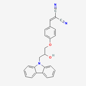 molecular formula C25H19N3O2 B11986615 {4-[3-(9H-carbazol-9-yl)-2-hydroxypropoxy]benzylidene}propanedinitrile 