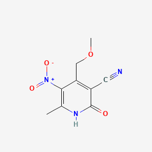 molecular formula C9H9N3O4 B1198662 2-羟基-4-(甲氧基甲基)-6-甲基-5-硝基吡啶-3-腈 CAS No. 6281-75-0