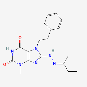 8-[(2E)-2-(butan-2-ylidene)hydrazinyl]-3-methyl-7-(2-phenylethyl)-3,7-dihydro-1H-purine-2,6-dione