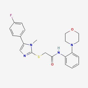 molecular formula C22H23FN4O2S B1198672 2-[[5-(4-fluorophenyl)-1-methyl-2-imidazolyl]thio]-N-[2-(4-morpholinyl)phenyl]acetamide 