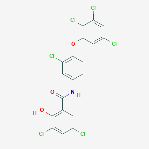 molecular formula C19H9Cl6NO3 B11986727 3,5-dichloro-N-[3-chloro-4-(2,3,5-trichlorophenoxy)phenyl]-2-hydroxybenzamide 