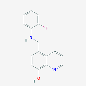 molecular formula C16H13FN2O B1198677 5-[(2-Fluoroanilino)methyl]-8-quinolinol 