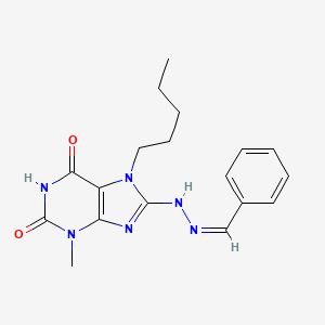 Benzaldehyde (3-ME-2,6-dioxo-7-pentyl-2,3,6,7-tetrahydro-1H-purin-8-YL)hydrazone