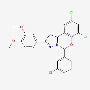 7,9-Dichloro-5-(3-chlorophenyl)-2-(3,4-dimethoxyphenyl)-1,10b-dihydropyrazolo[1,5-c][1,3]benzoxazine