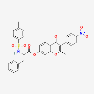 2-methyl-3-(4-nitrophenyl)-4-oxo-4H-chromen-7-yl N-[(4-methylphenyl)sulfonyl]phenylalaninate