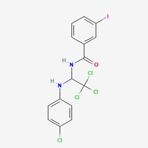 molecular formula C15H11Cl4IN2O B11986907 3-Iodo-N-(2,2,2-trichloro-1-(4-chloroanilino)ethyl)benzamide CAS No. 303105-00-2