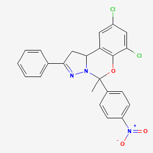 7,9-Dichloro-5-methyl-5-(4-nitrophenyl)-2-phenyl-5,10b-dihydro-1H-benzo[e]pyrazolo[1,5-c][1,3]oxazine