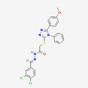 N'-[(E)-(3,4-dichlorophenyl)methylidene]-2-{[5-(4-methoxyphenyl)-4-phenyl-4H-1,2,4-triazol-3-yl]sulfanyl}acetohydrazide