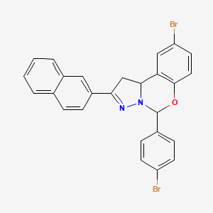 9-Bromo-5-(4-bromophenyl)-2-(naphthalen-2-yl)-5,10b-dihydro-1H-benzo[e]pyrazolo[1,5-c][1,3]oxazine