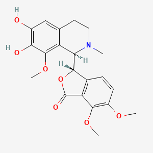 B1198700 l-alpha-Methyl-8-methoxy-6,7-dihydroxy-1-(6,7-dimethoxy-3-phthalidyl)-1,2,3,4-tetrahydroisoquinoline CAS No. 78213-27-1