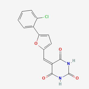 molecular formula C15H9ClN2O4 B11987021 5-{[5-(2-chlorophenyl)furan-2-yl]methylidene}pyrimidine-2,4,6(1H,3H,5H)-trione 