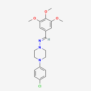 molecular formula C20H24ClN3O3 B11987050 4-(4-chlorophenyl)-N-[(E)-(3,4,5-trimethoxyphenyl)methylidene]piperazin-1-amine 